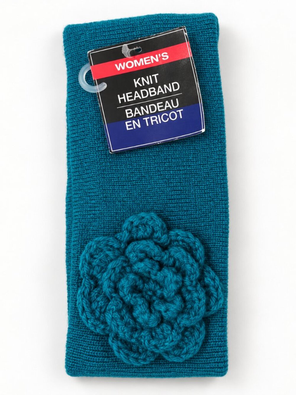NWT Turquoise Knit Flower Headband Crochet Boho Hair Accessory